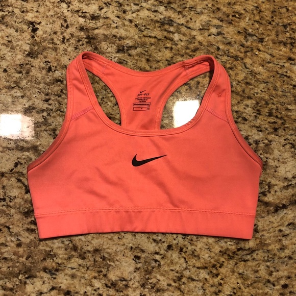 orange nike sports bra